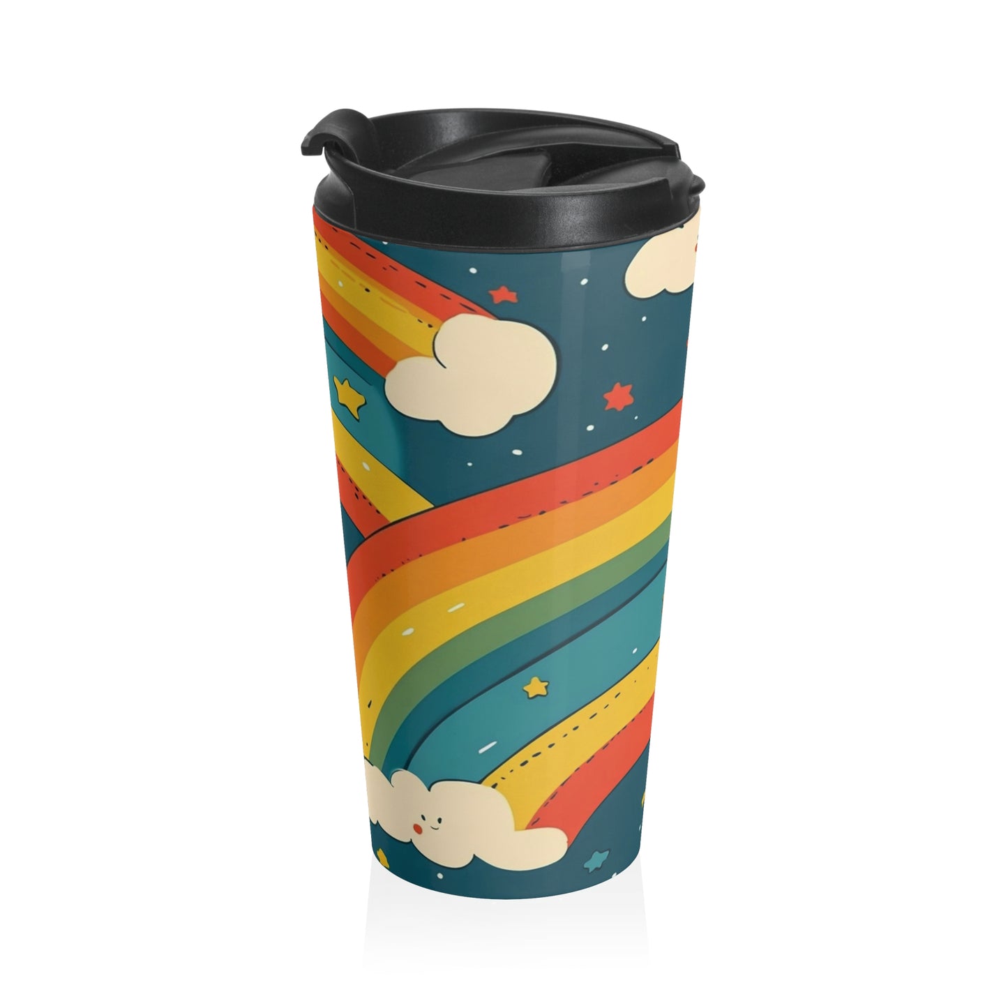 Whimsy Rainbow Stainless Steel Travel Mug