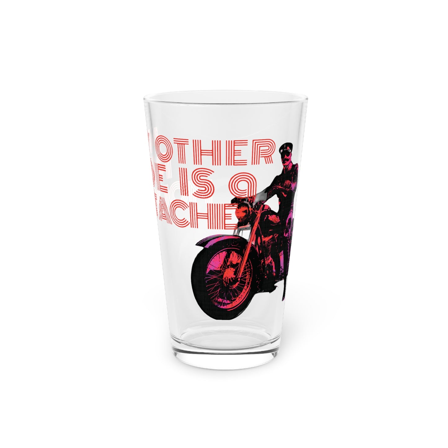 Moto Bear Pint Glass, 1st Edition, Moustache Ride