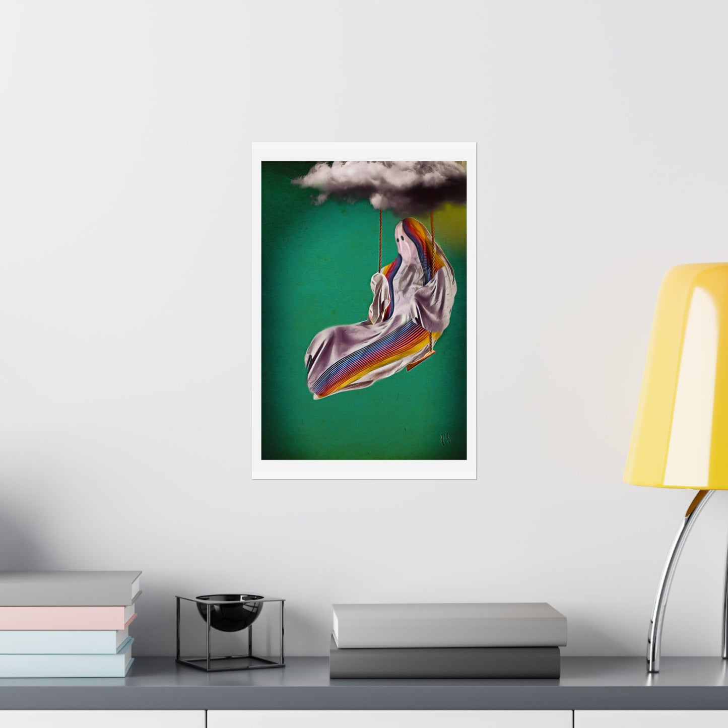 Rainy Day Ghostie by J.J. Liles (Premium Matte Fine Art Poster)