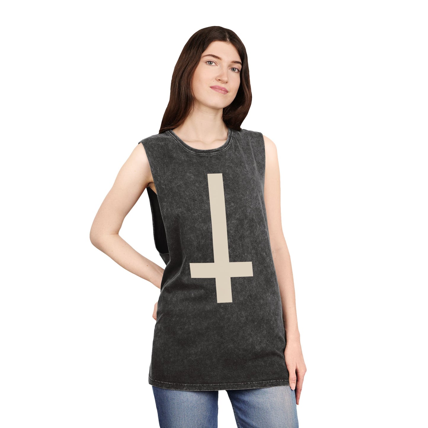 Fuck Theology Mineral Wash Muscle T-Shirt