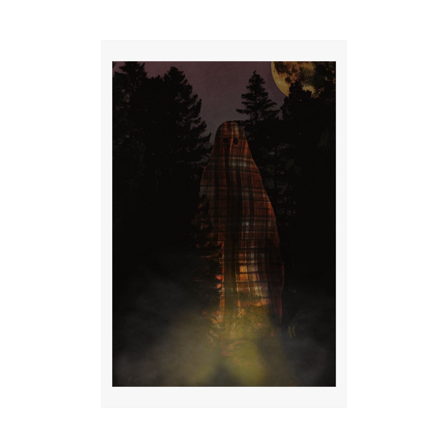 Flannel Visitor Ghostie by J.J. Liles (Premium Matte Fine Art Poster)
