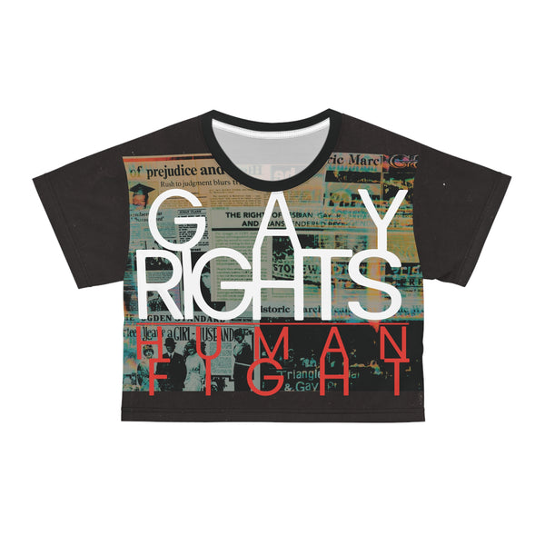 Gay Rights/Human Fight Crop Tee (AOP)