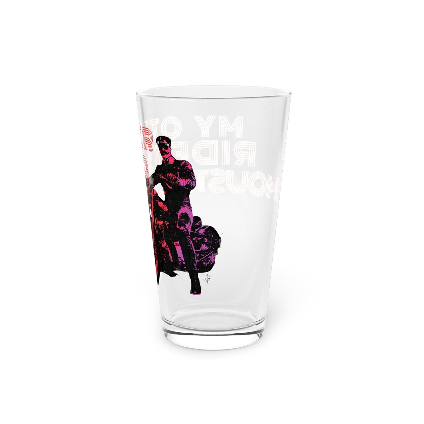 Moto Bear Pint Glass, 1st Edition, Moustache Ride