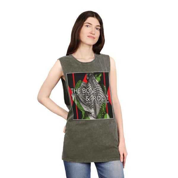 The Bone & Root ‘Duchess Death’ Vintage Stonewash Muscle Top
