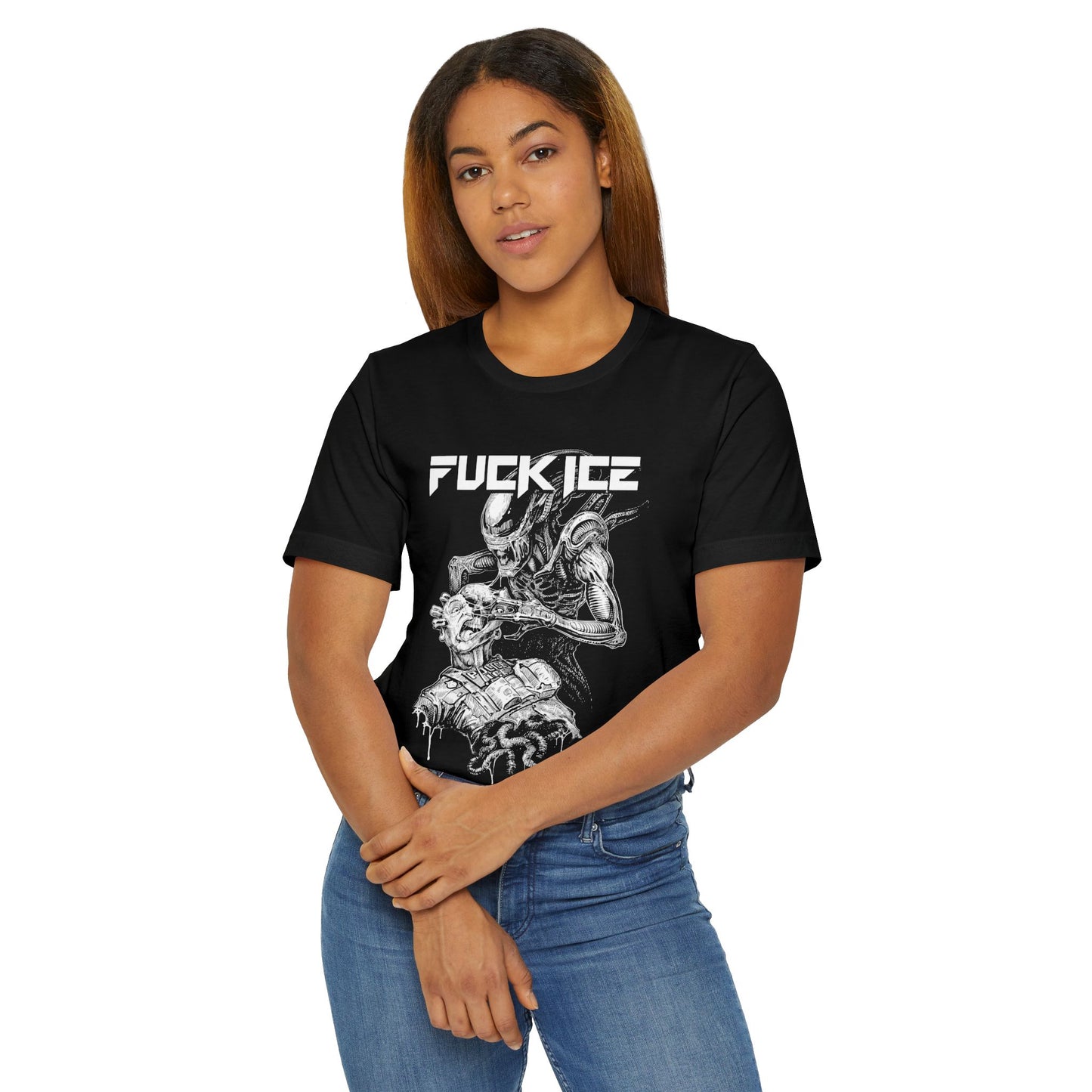 FUCK ICE Xenomorph TShirt by E.S.