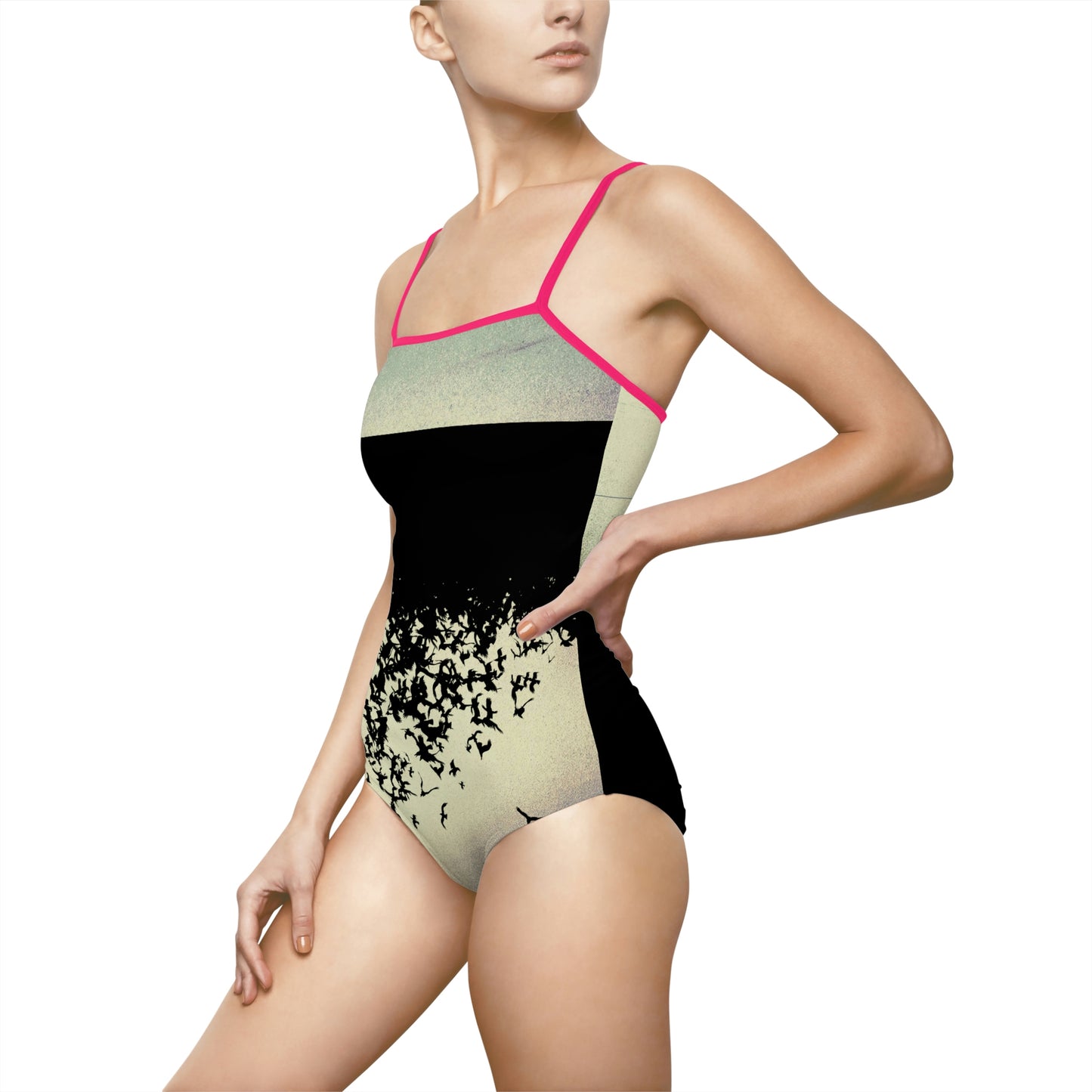 Murder of Crows Cream and Black Swimsuit