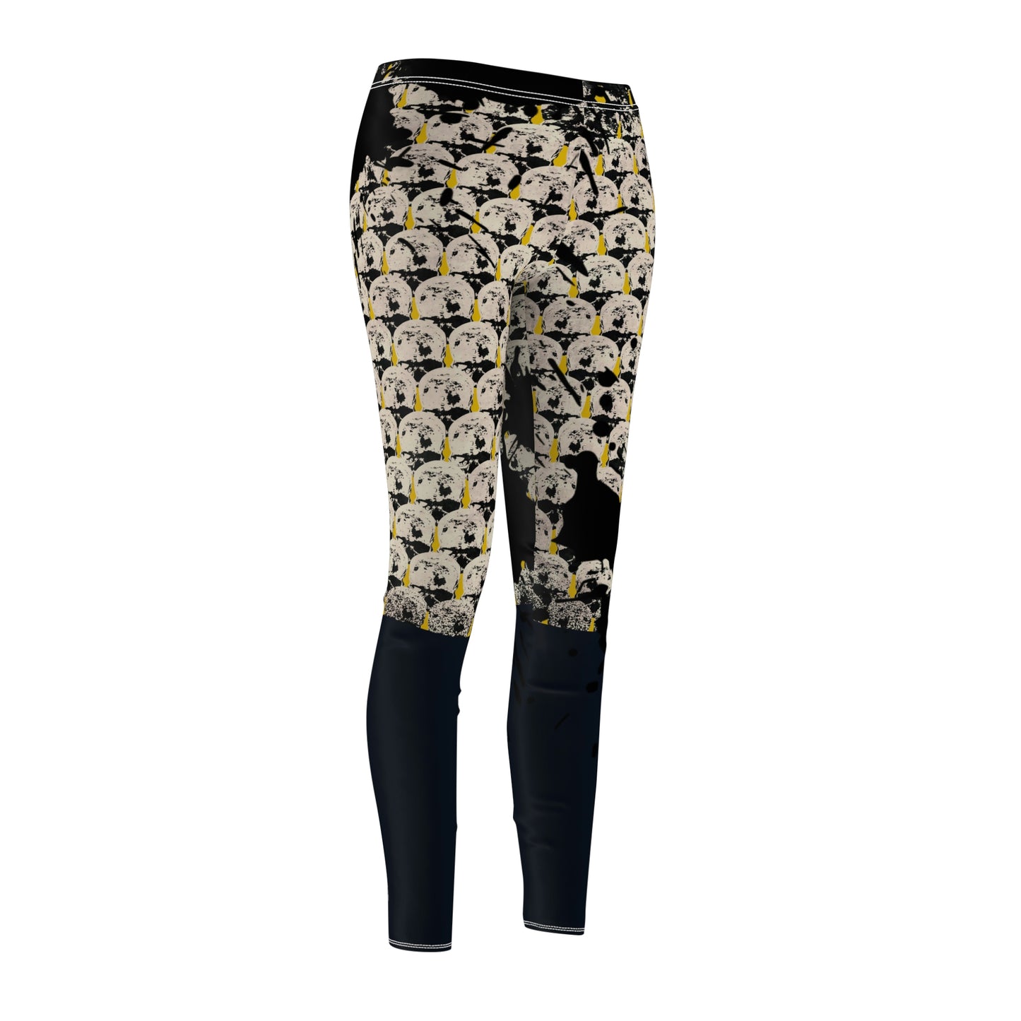 Women's Mustard Skull Print Leggings