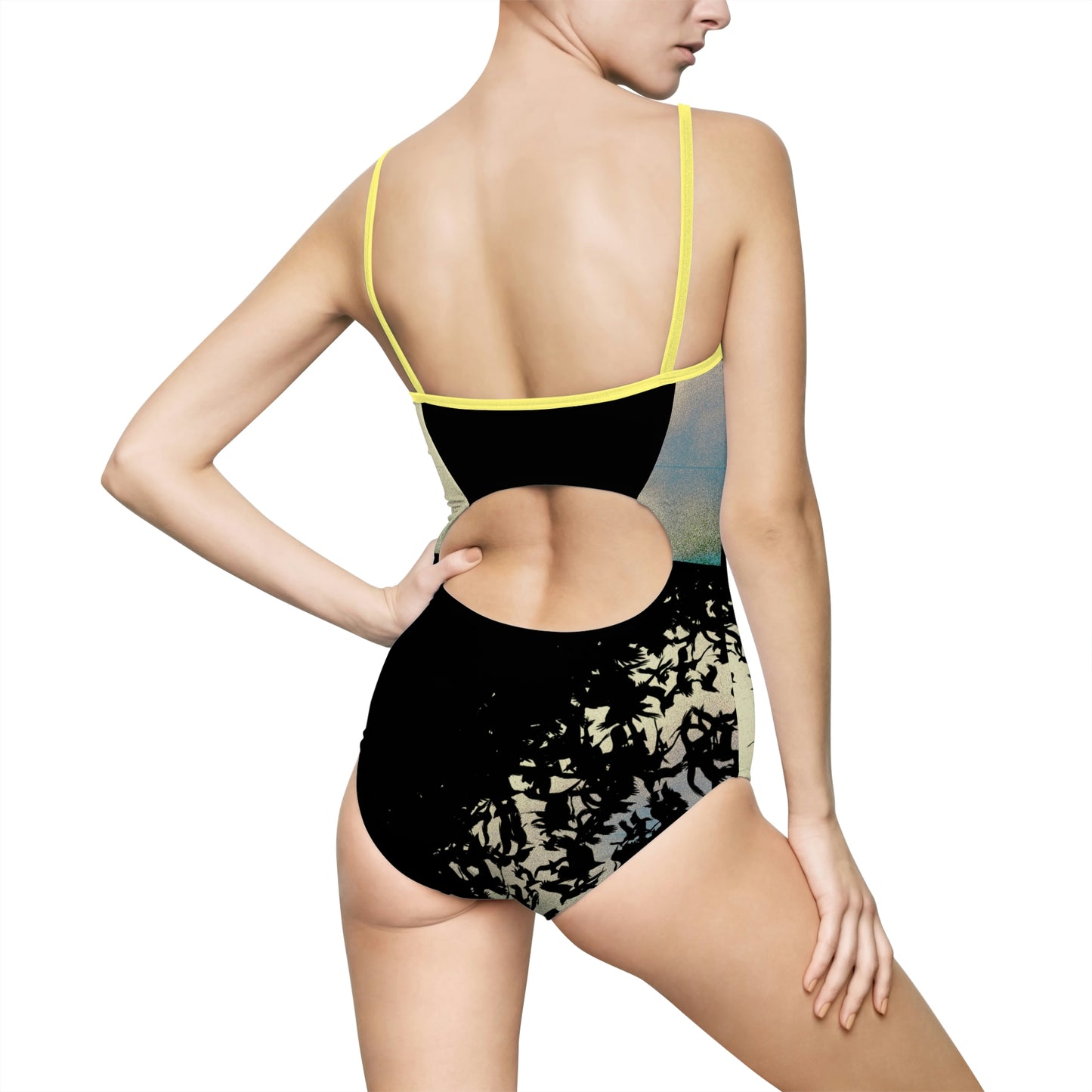 Murder of Crows Cream and Black Swimsuit