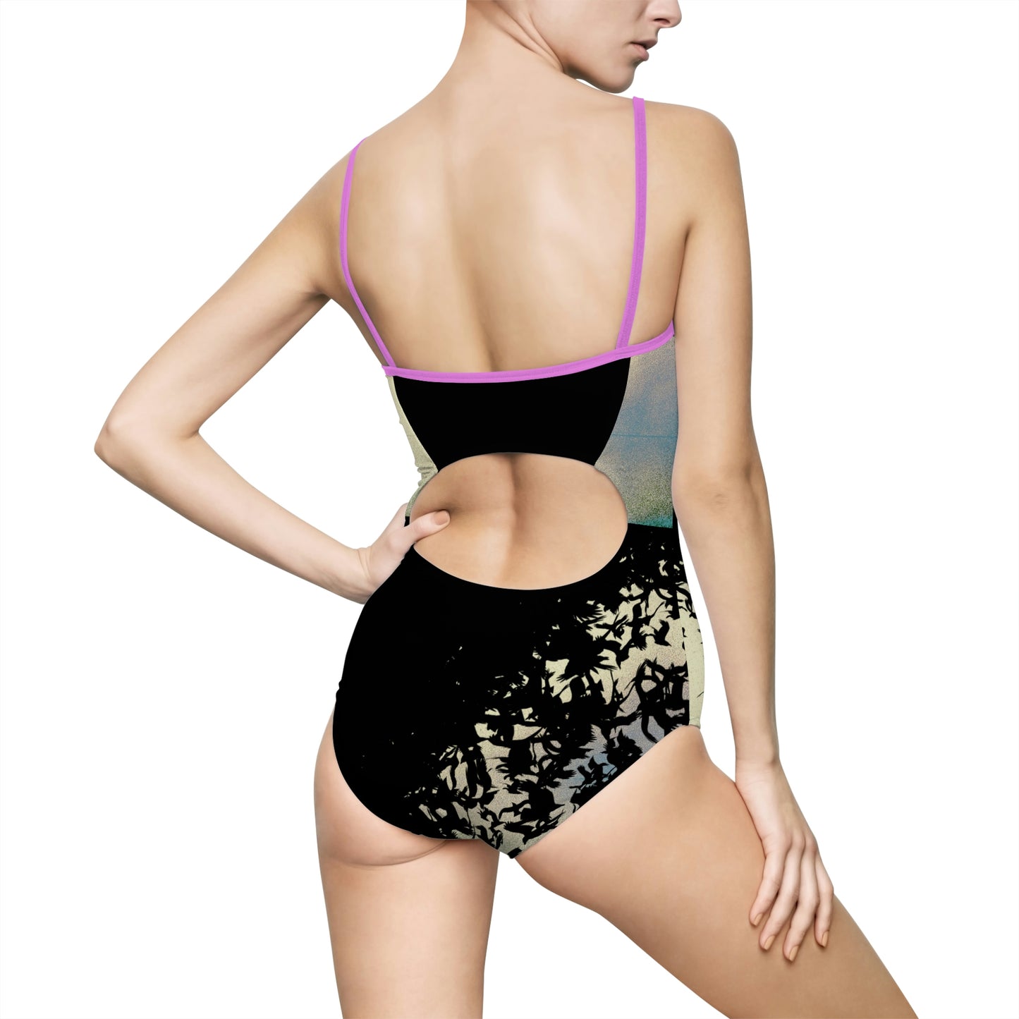 Murder of Crows Cream and Black Swimsuit