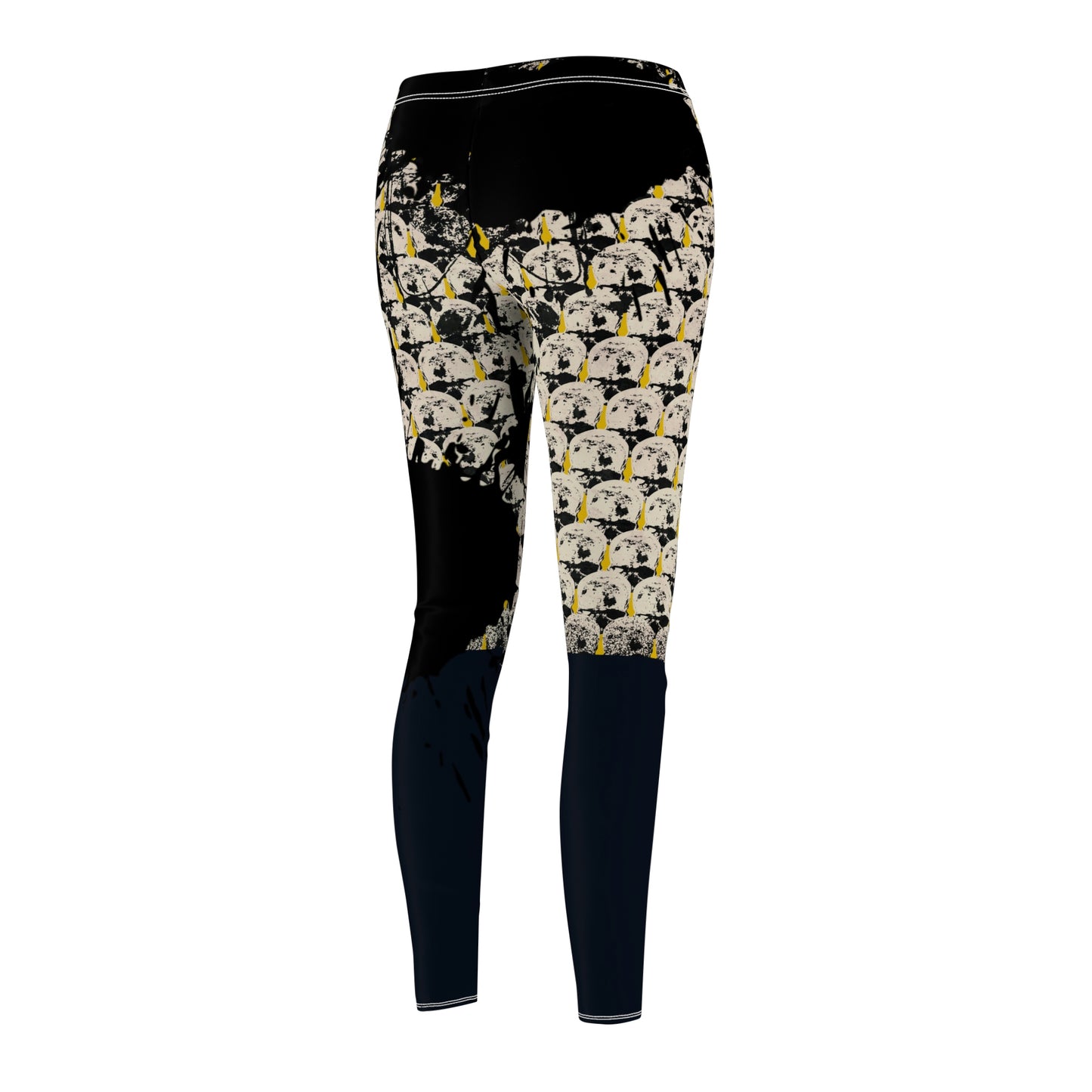 Women's Mustard Skull Print Leggings