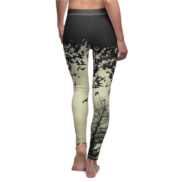 Murder of Crows Cream and Black Leggings