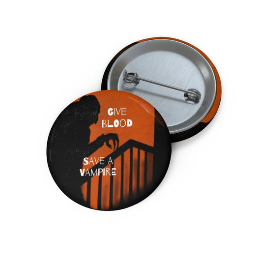 Save a Vampire Pin Buttons