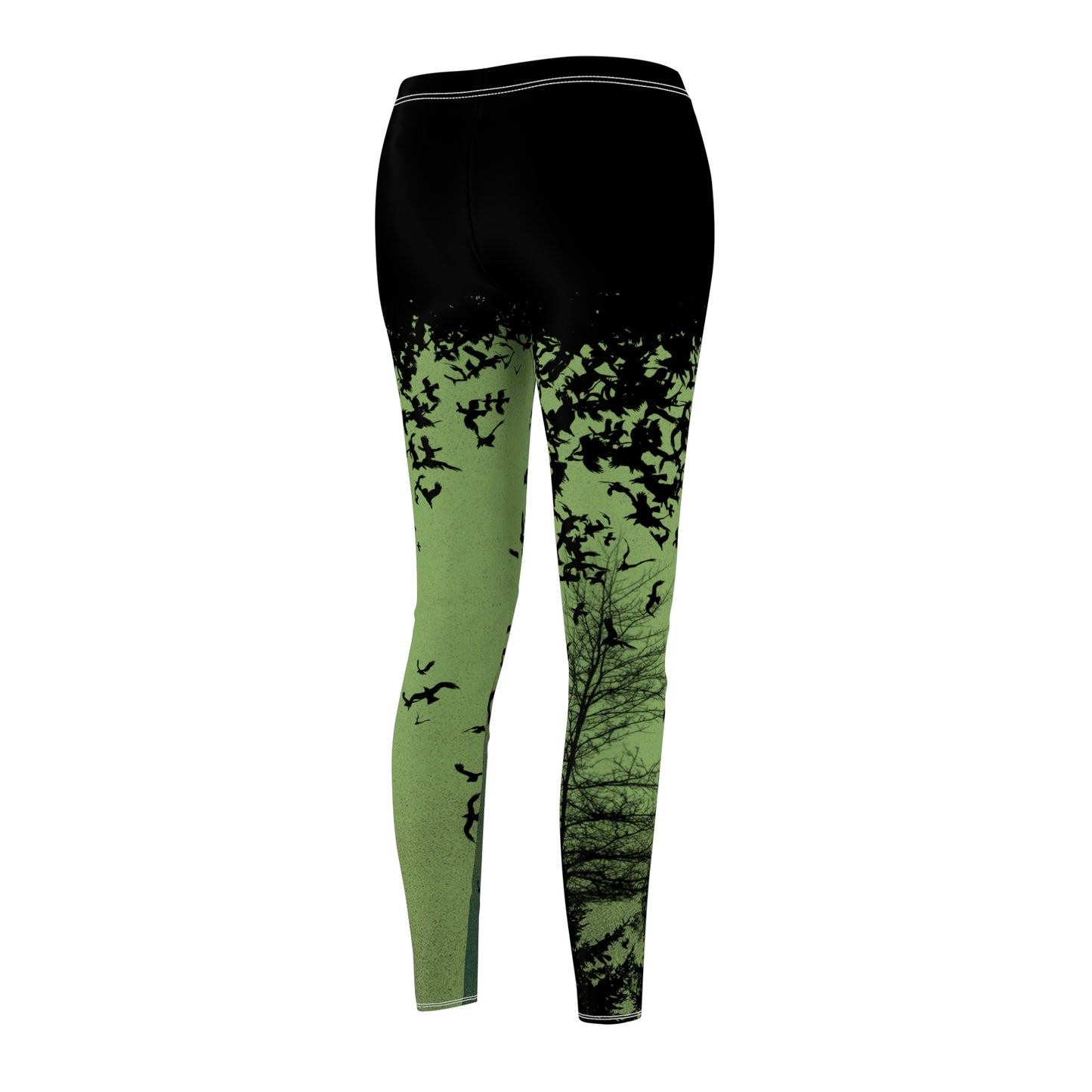 Murder of Crows Green and Black Leggings
