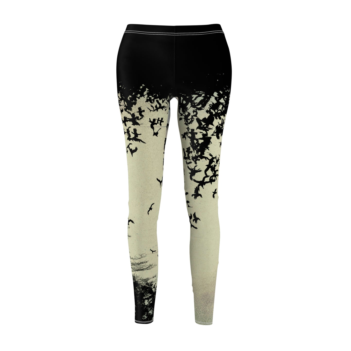 Murder of Crows Cream and Black Leggings