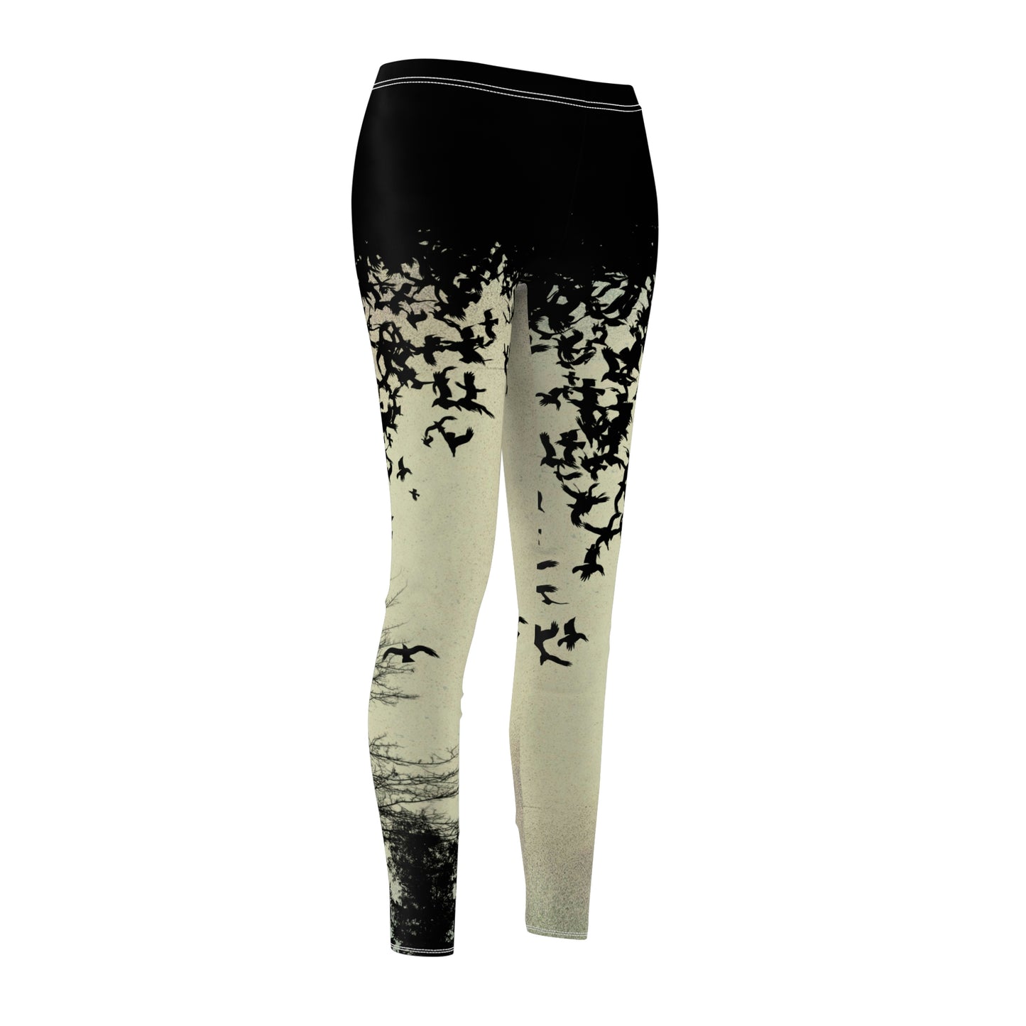 Murder of Crows Cream and Black Leggings