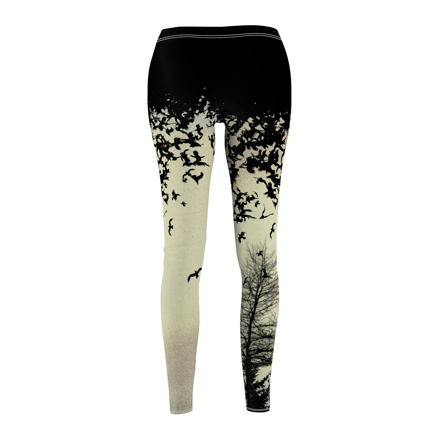 Murder of Crows Cream and Black Leggings