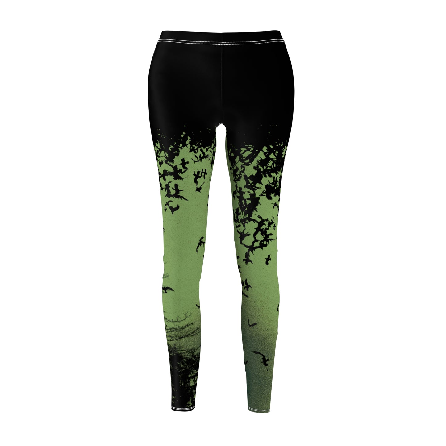 Murder of Crows Green and Black Leggings