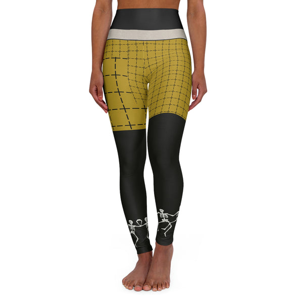 Mustard Chaos Plaid/Ring Around the Bonsies High Waisted Yoga Leggings