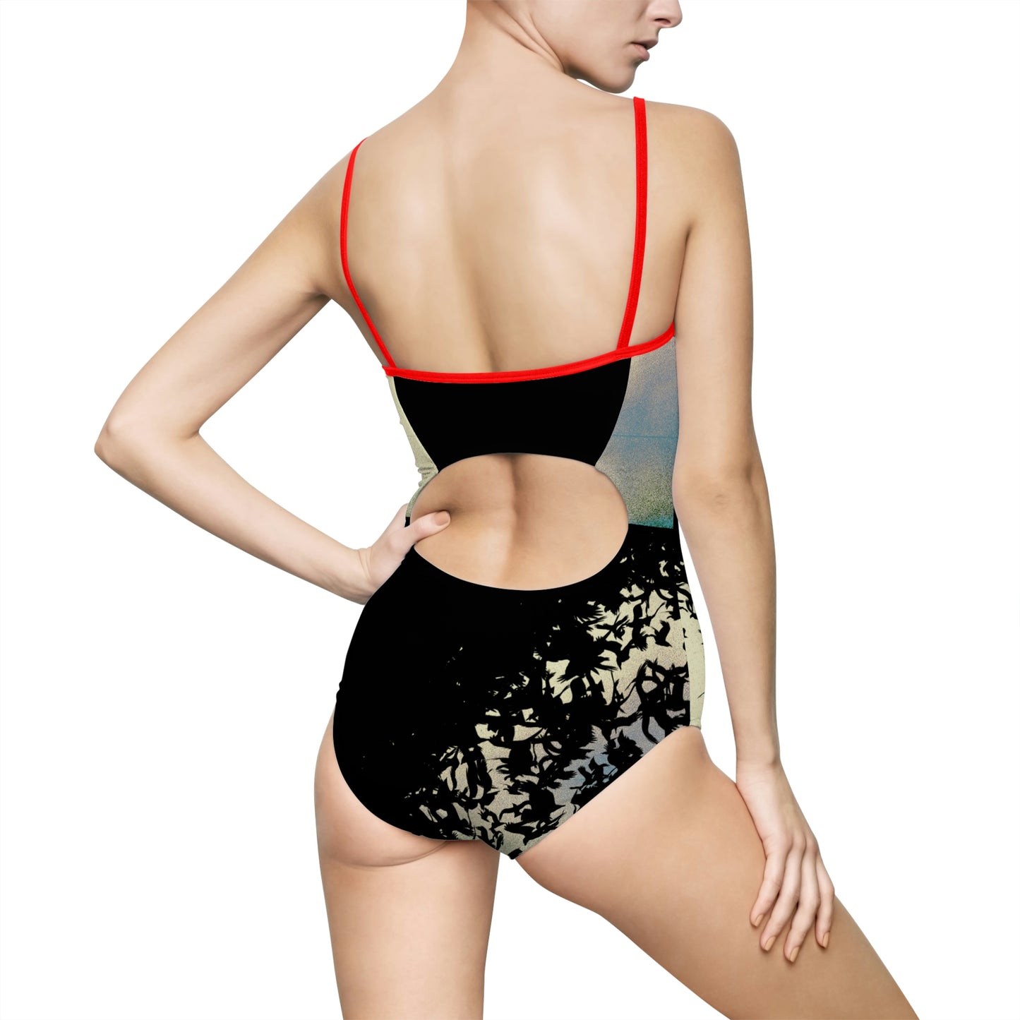 Murder of Crows Cream and Black Swimsuit