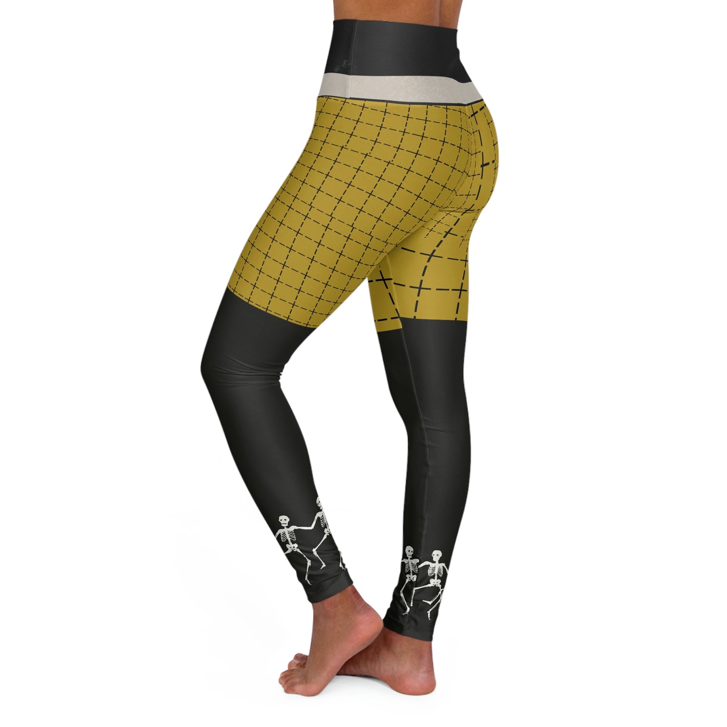 Mustard Chaos Plaid/Ring Around the Bonsies High Waisted Yoga Leggings